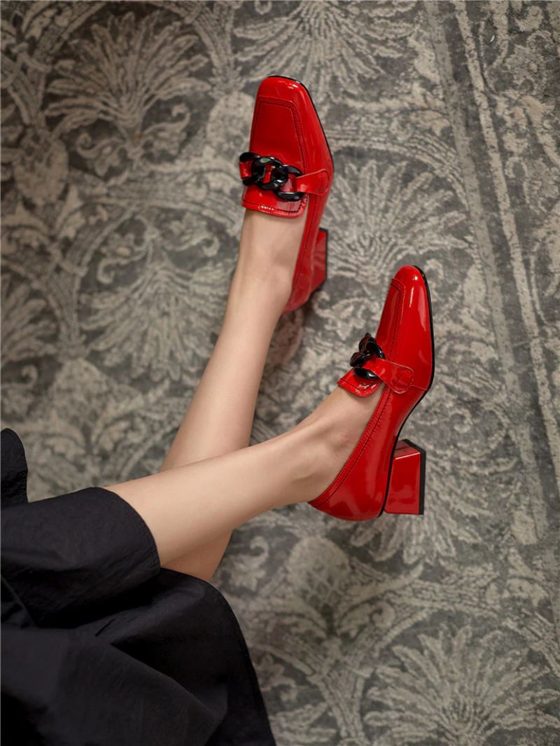 Erminia Dames Pump Schoenen - Rood