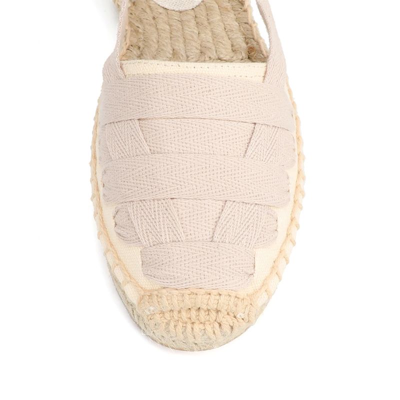 Estela Dames Enkelband Platte Espadrilles - Geel