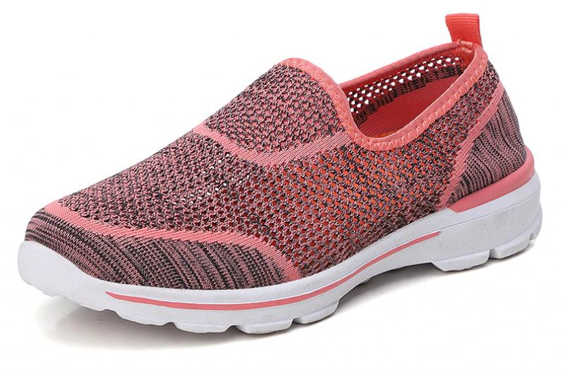 Estelita Dames Slip-on Ademend Mesh Zomer Mode Platte Zwarte Schoenen - Zwart Rood