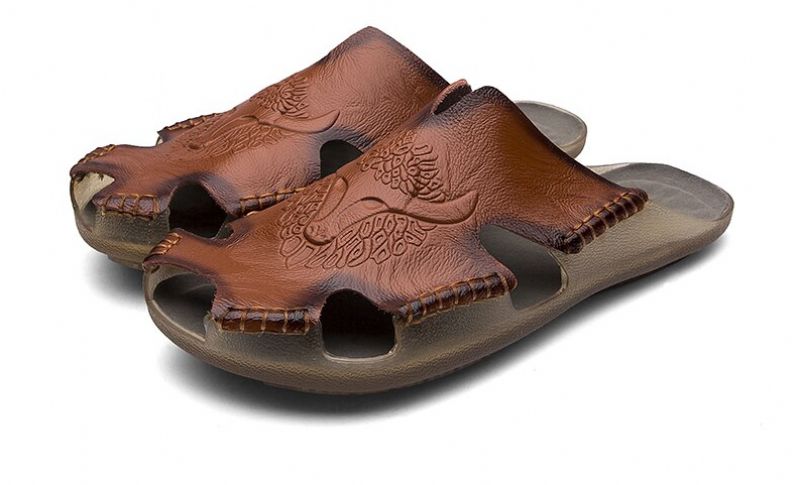 Ethan Heren Casual Sandalen - Koffie