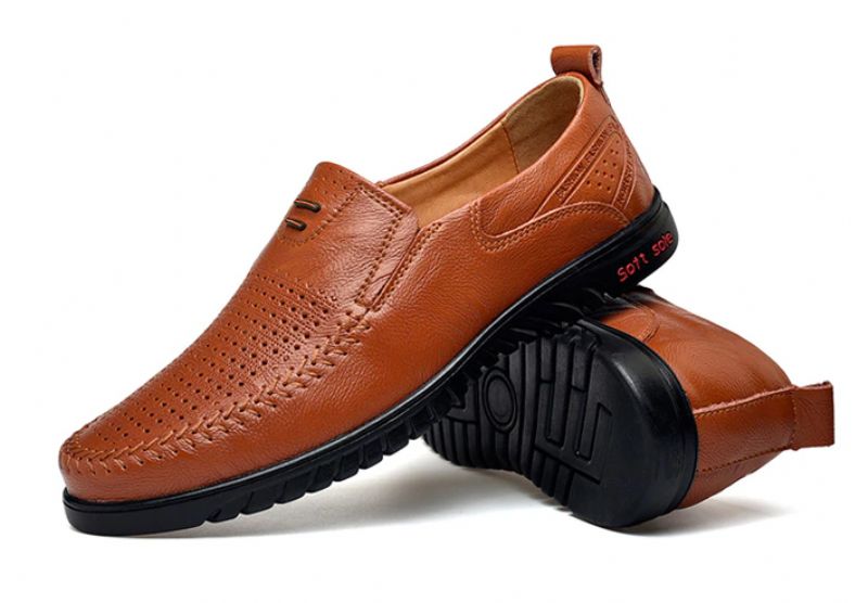 Euder Heren Loafers Casual Schoenen - Oranje