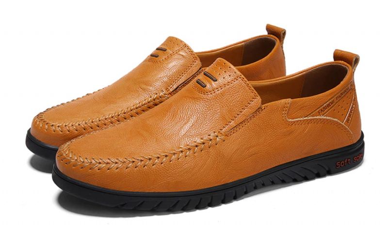 Euder Heren Loafers Casual Schoenen - Oranje