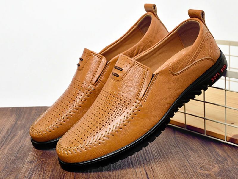 Euder Heren Loafers Casual Schoenen - Oranje