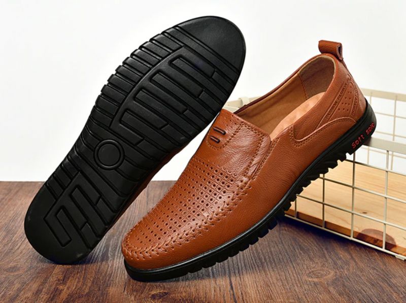 Euder Heren Loafers Casual Schoenen - Oranje
