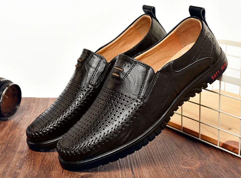Euder Heren Loafers Casual Schoenen - Oranje