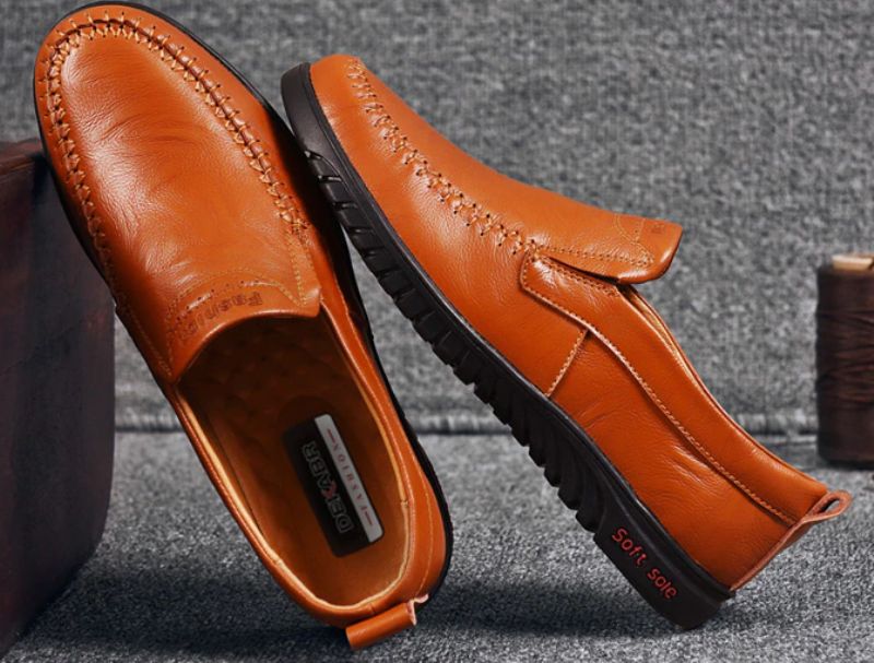 Euder Heren Luxe Loafers Schoenen - Bruin