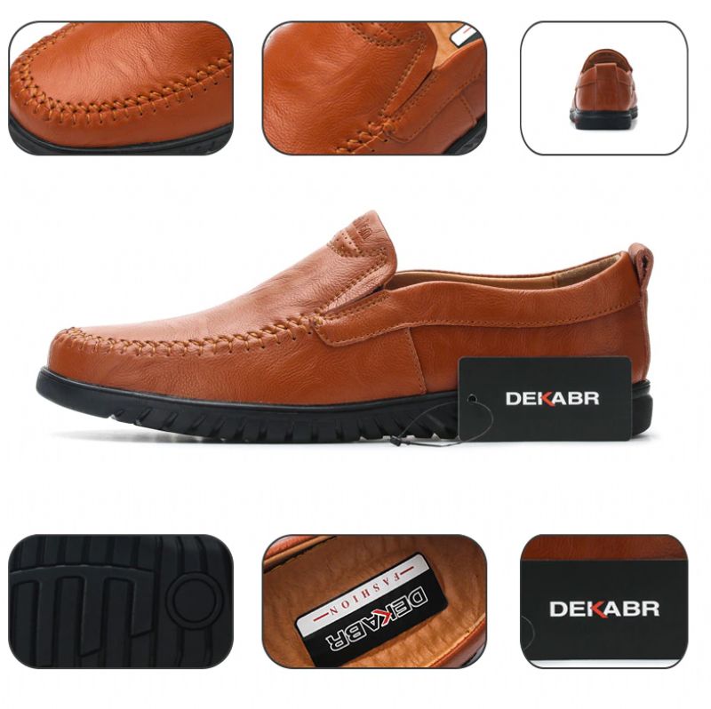 Euder Heren Luxe Loafers Schoenen - Bruin