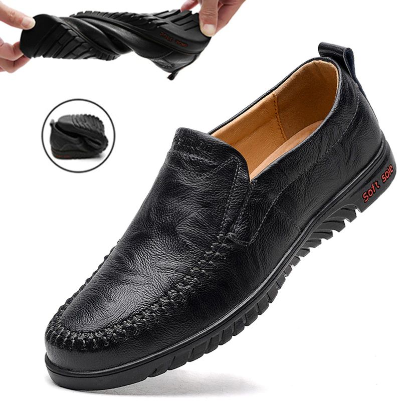Euder Heren Luxe Loafers Schoenen - Zwart