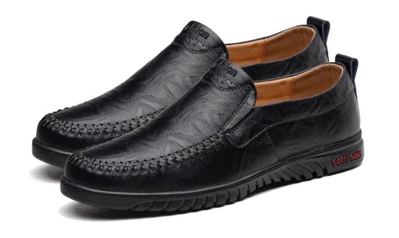Euder Heren Luxe Loafers Schoenen - Zwart
