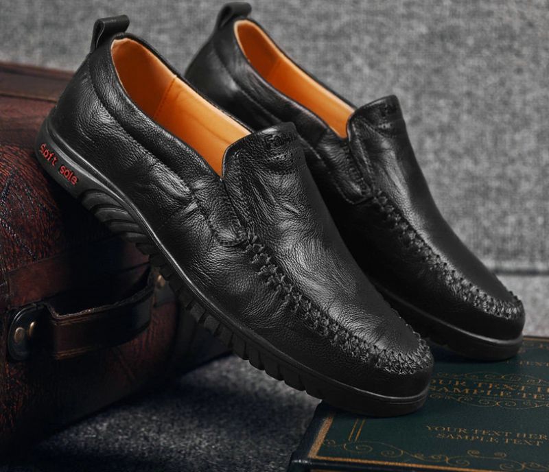 Euder Heren Luxe Loafers Schoenen - Zwart