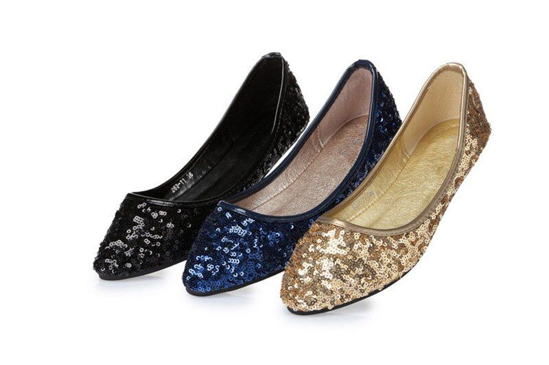 Eugenia Dames Platte Schoenen - Goud