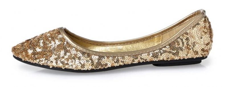 Eugenia Dames Platte Schoenen - Goud