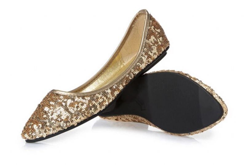 Eugenia Dames Platte Schoenen - Goud