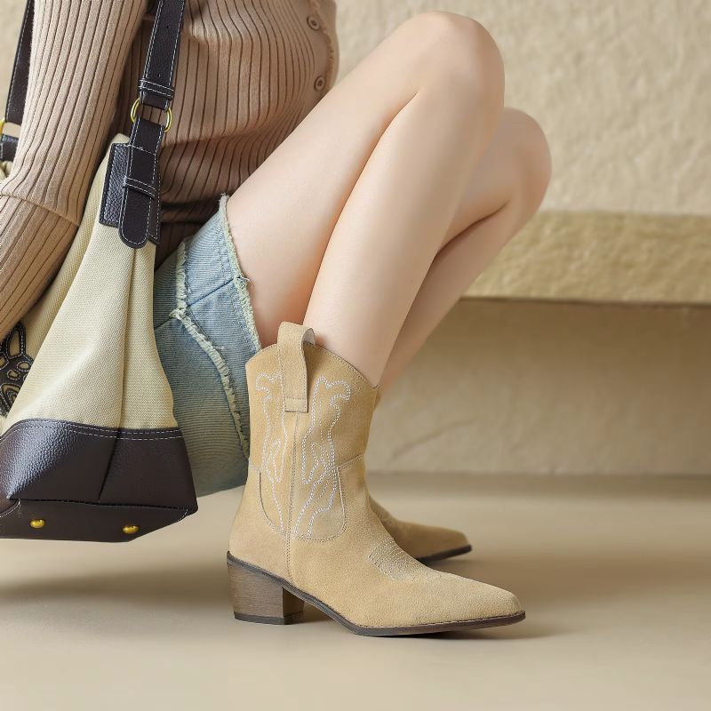 Eva Dames Cowboy Laarzen - Zwart