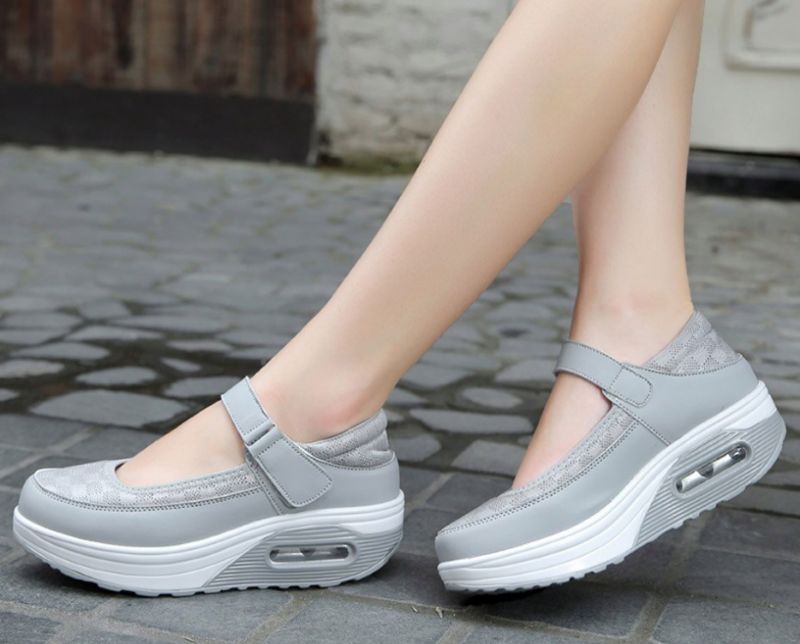 Evangely Dames Platform Schoenen - Grijs