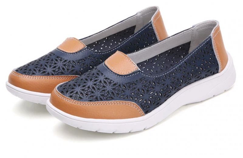 Evania Dames Anti Slip Loafers - Blauw