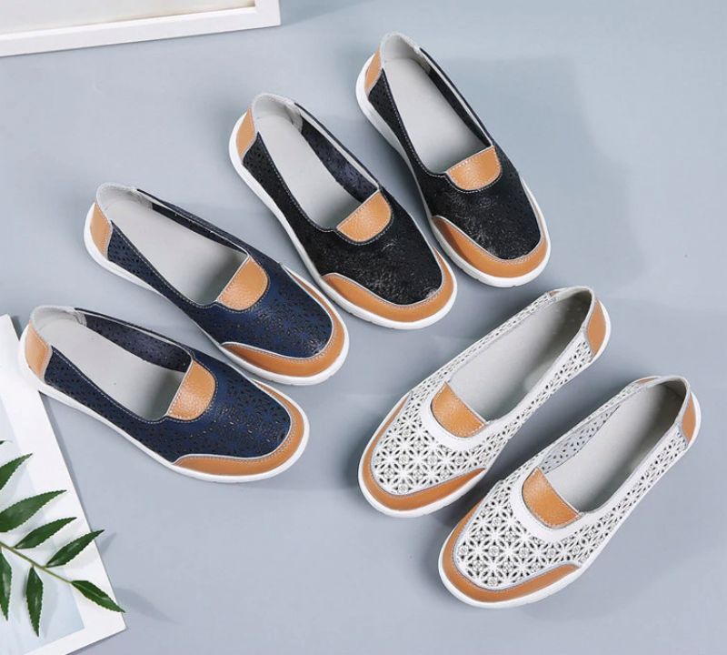 Evania Dames Anti Slip Loafers - Blauw