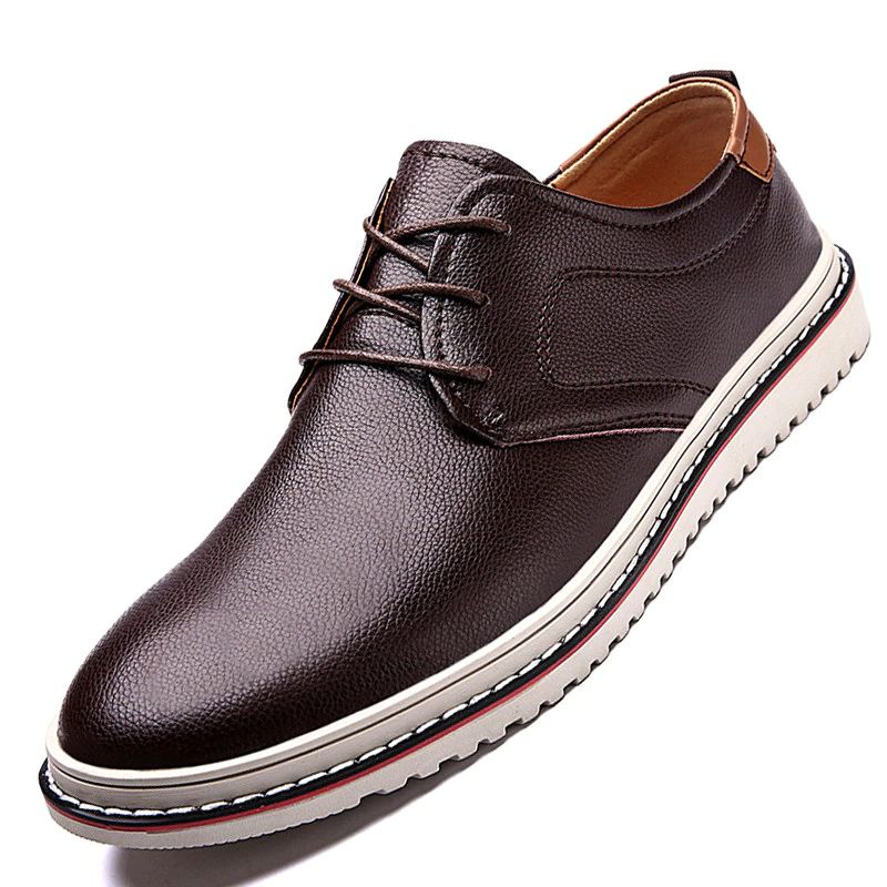 Evian Heren Loafers Dress Schoenen - Koffie