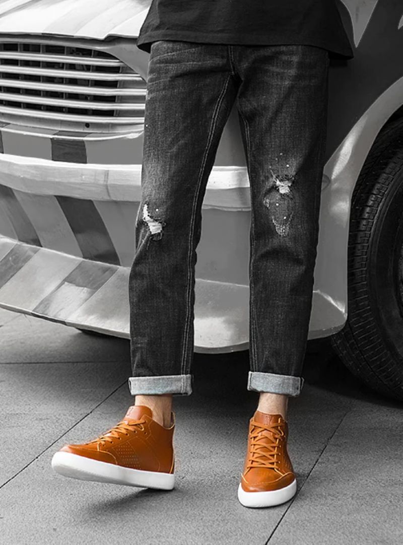 Ezzio Casual Sneakers Voor Heren - Bruin