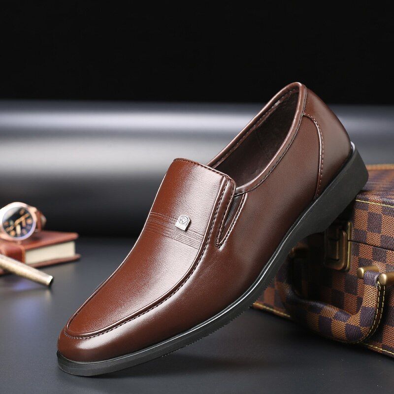 Fabio Heren Loafers Leren Schoenen - Zwart