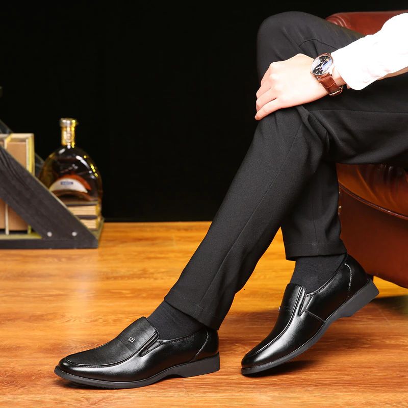 Fabio Heren Loafers Leren Schoenen - Zwart