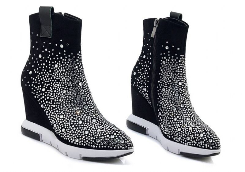 Farah Dames Herfst Winter Enkellaarsjes - Zwart
