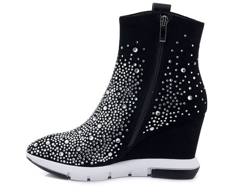 Farah Dames Herfst Winter Enkellaarsjes - Zwart