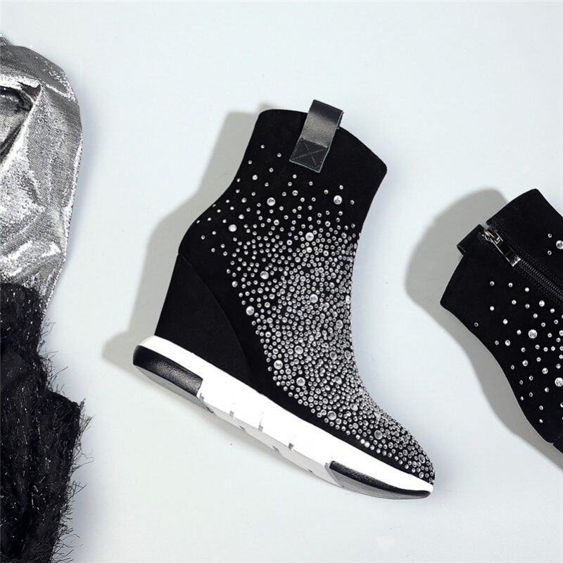 Farah Dames Herfst Winter Enkellaarsjes - Zwart