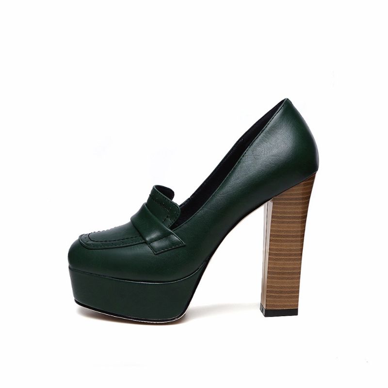 Fausta Dames Hoge Hakken Pump Schoenen - Groen