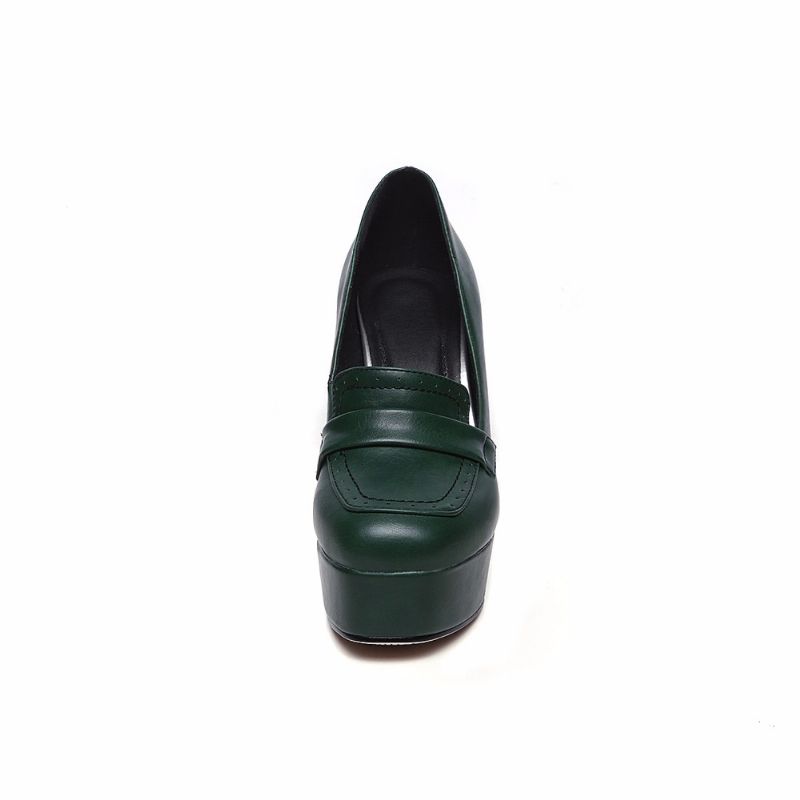 Fausta Dames Hoge Hakken Pump Schoenen - Groen