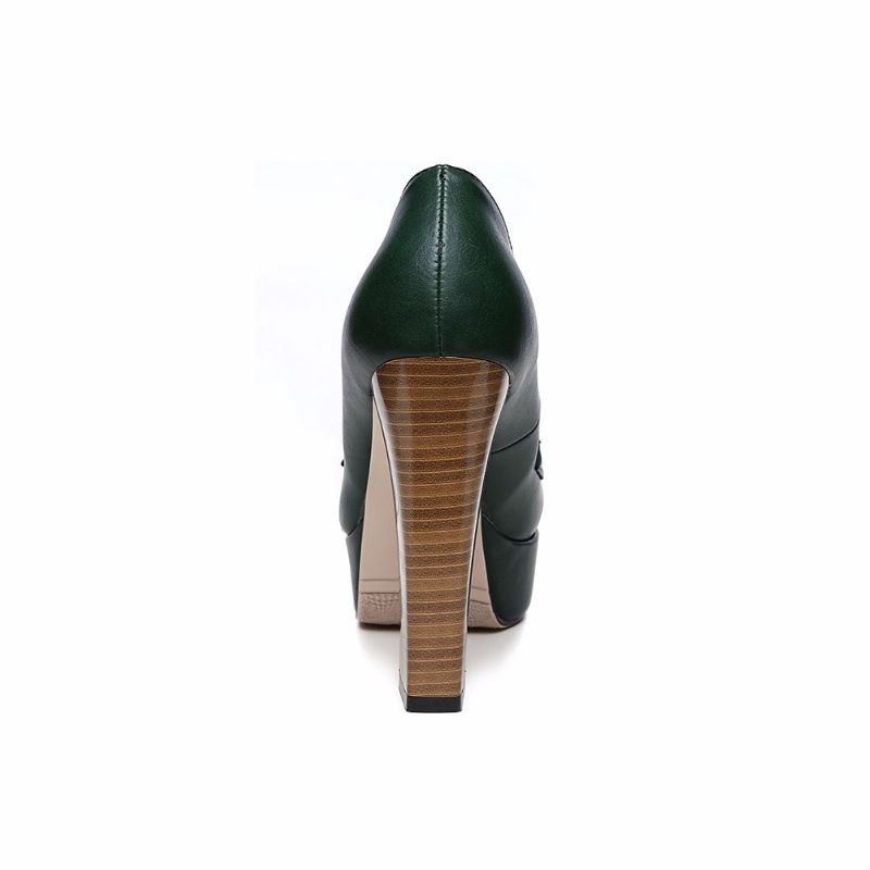 Fausta Dames Hoge Hakken Pump Schoenen - Groen
