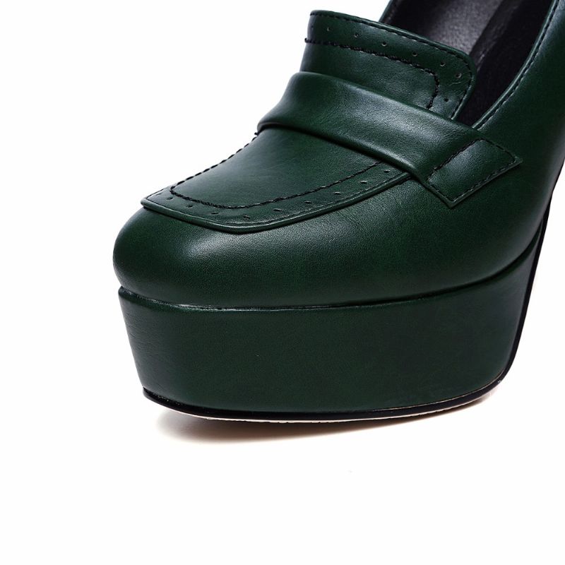 Fausta Dames Hoge Hakken Pump Schoenen - Groen