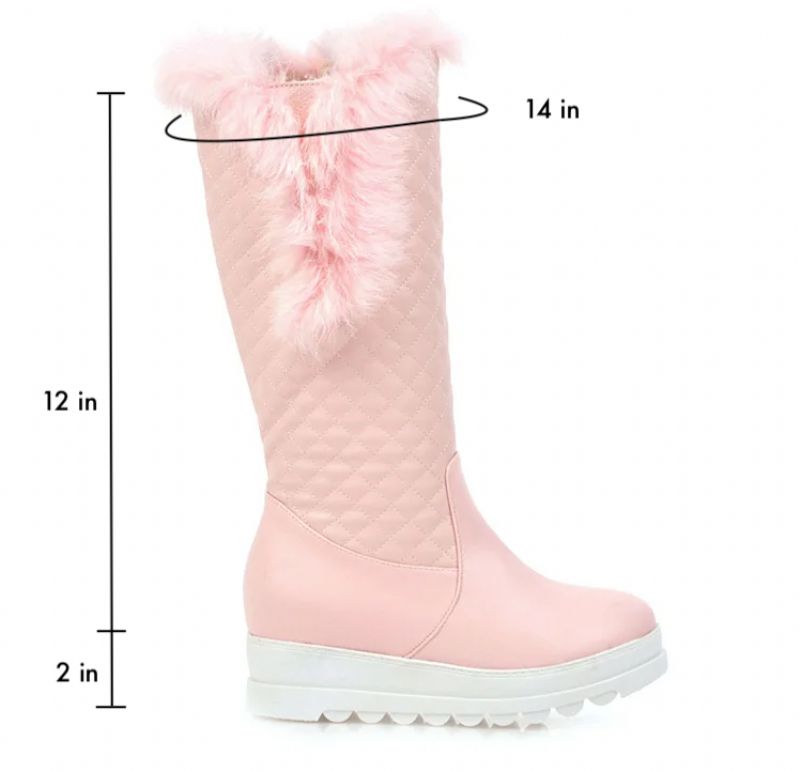 Fedora Dames Warme Sneeuwlaarzen - Roze