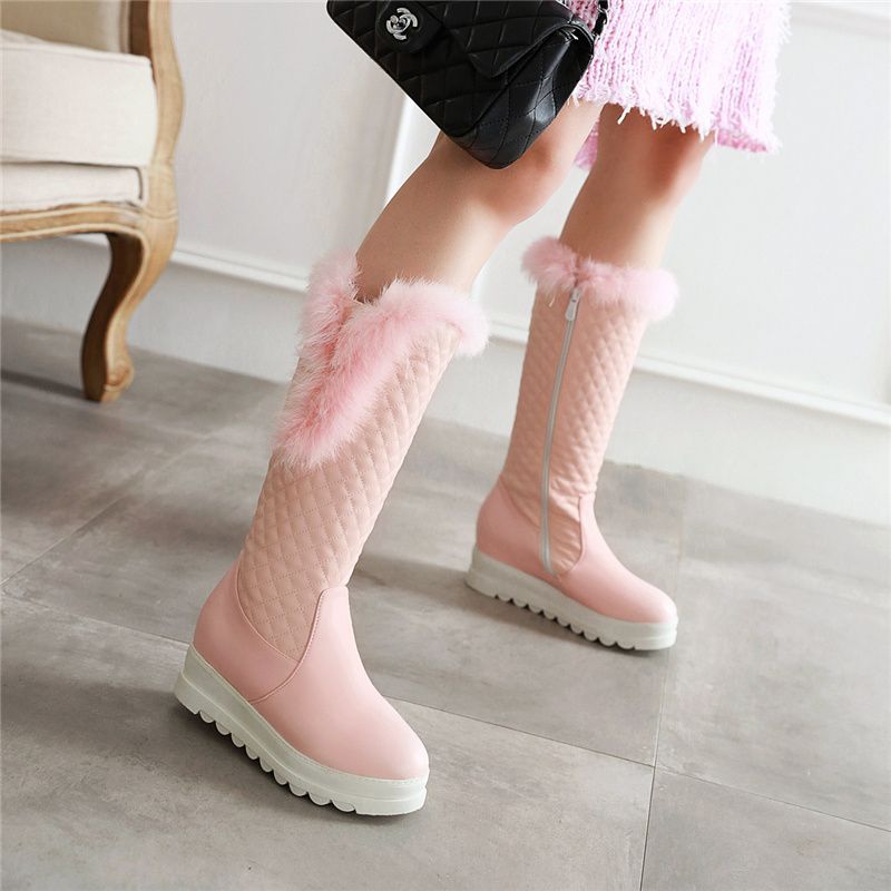 Fedora Dames Warme Sneeuwlaarzen - Roze