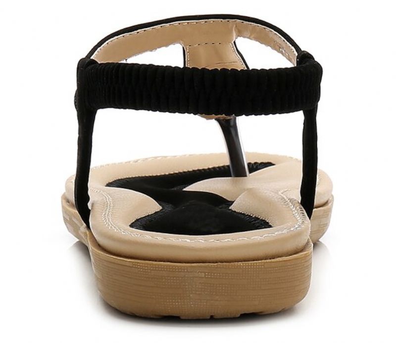 Fegali Dames Platte Sandaal Elastische Band - Blauw