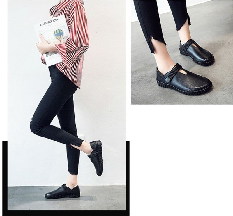 Felipa Dames Platte Leren Loafer Schoenen - Geel
