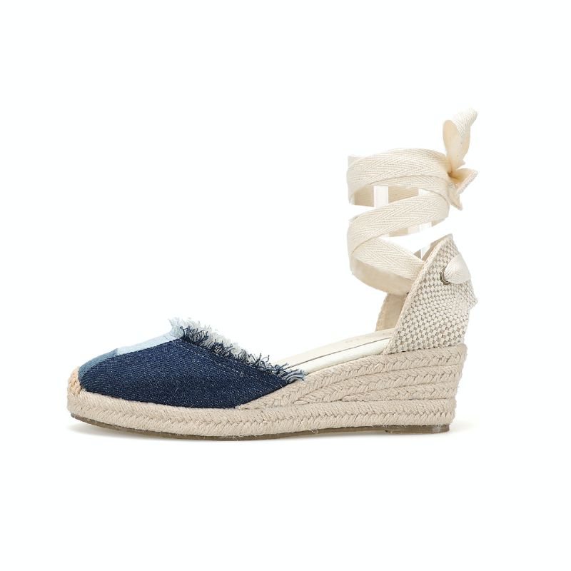 Felipa Dames Wedge Lage Hakken Sandalen - Blauw