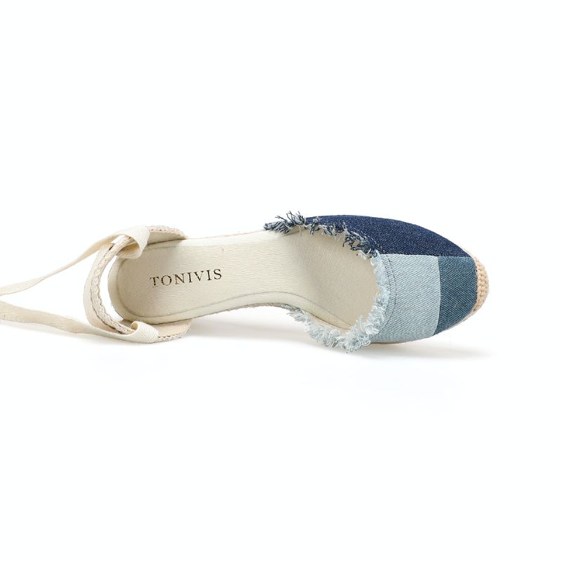 Felipa Dames Wedge Lage Hakken Sandalen - Blauw