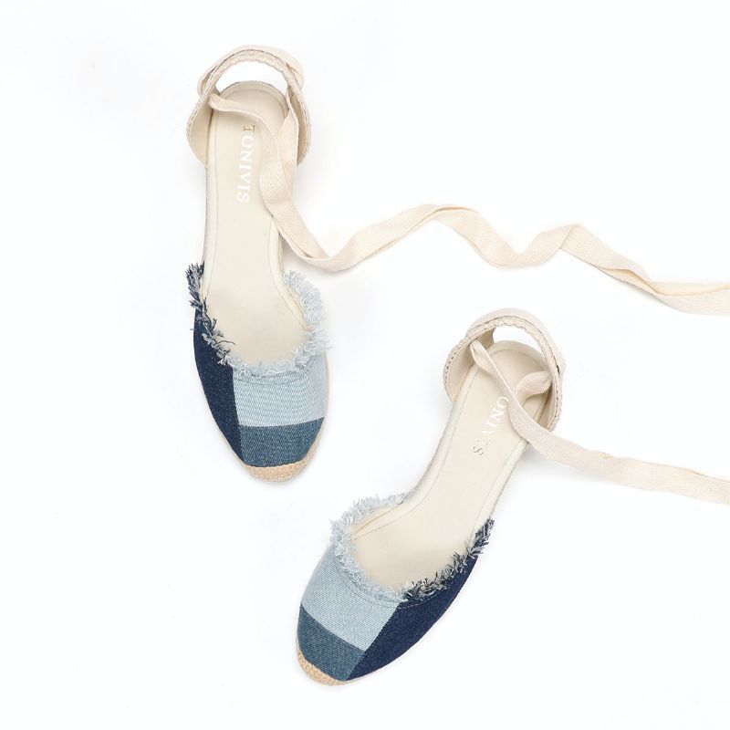 Felipa Dames Wedge Lage Hakken Sandalen - Blauw