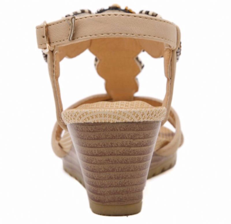 Felipa Zomersandaal Met Wig Voor Dames - Beige