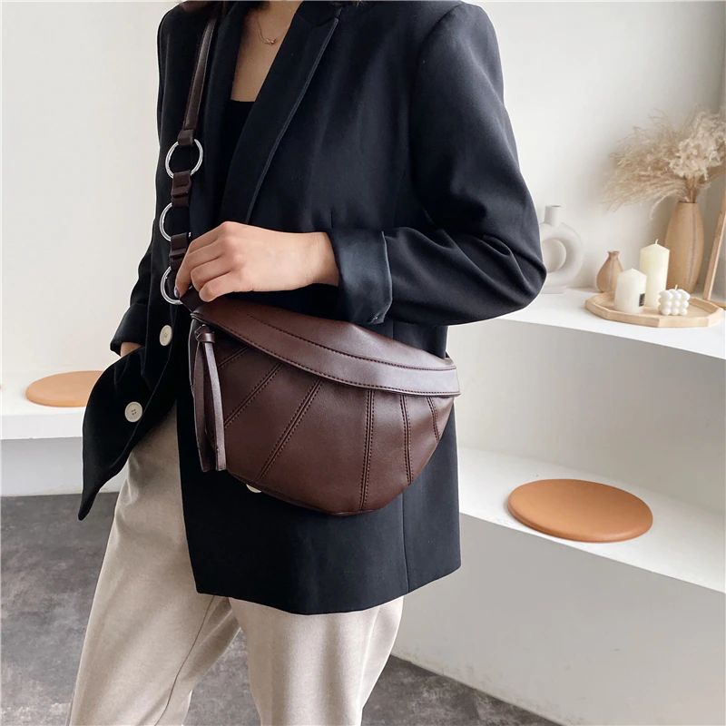 Felipe Dames Leren Crossbody Handtas - Koffie