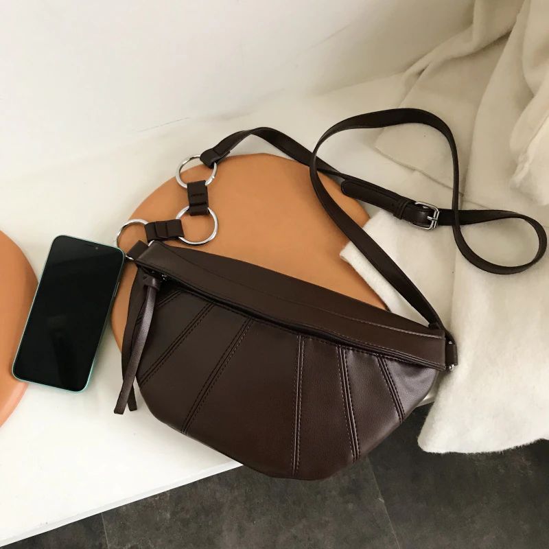 Felipe Dames Leren Crossbody Handtas - Koffie