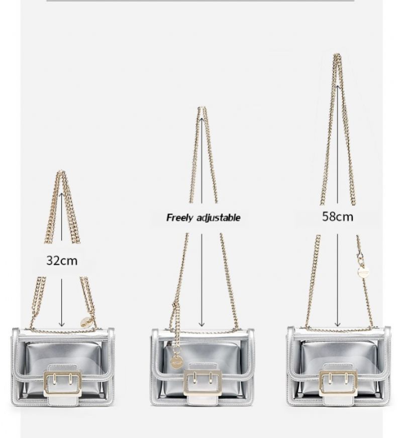 Felle Transparante Handtas Voor Dames - Zilver