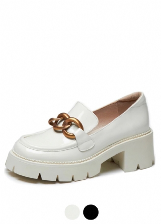 Fernanda Vrouwen Ronde Neus Platform Oxford Schoenen