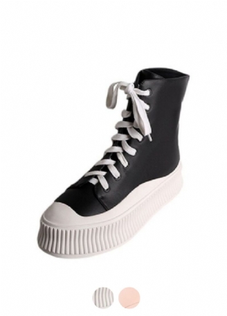 Fiola Dames Sport Platform Enkel Zwarte Laarzen
