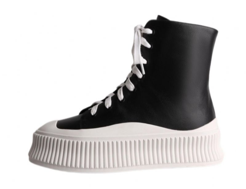 Fiola Dames Sport Platform Enkel Zwarte Laarzen - Zwart