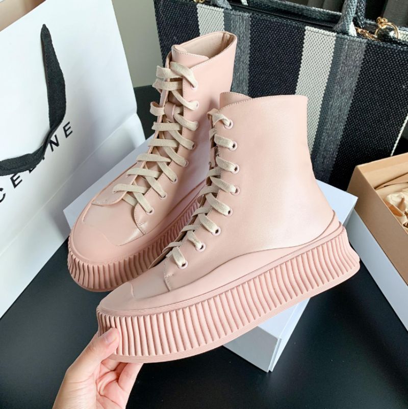 Fiola Dames Sport Platform Enkel Zwarte Laarzen - Zwart