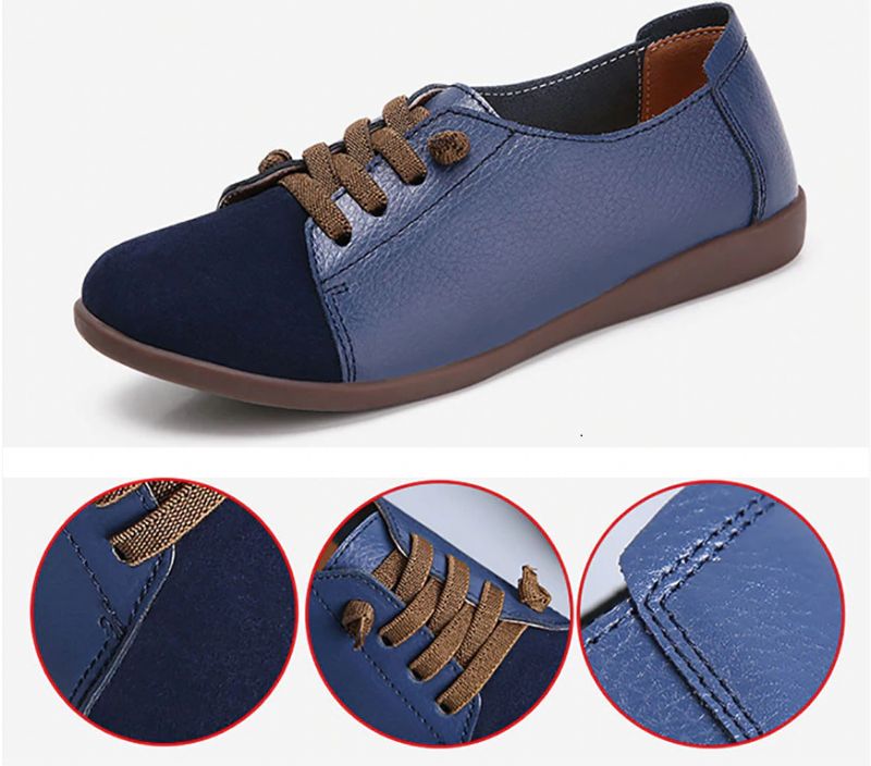 Fiore Dames Echte Leren Loafers Zwarte Schoenen - Zwart