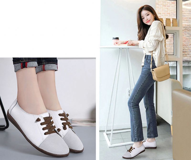Fiore Dames Echte Leren Loafers Zwarte Schoenen - Zwart
