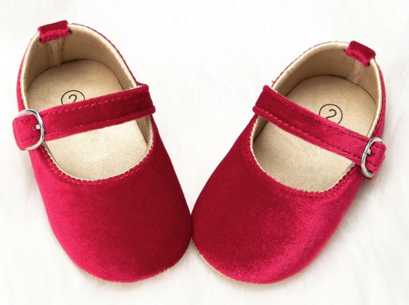 Fledida Baby Meisjes Platte Schoenen - Bordeauxrood